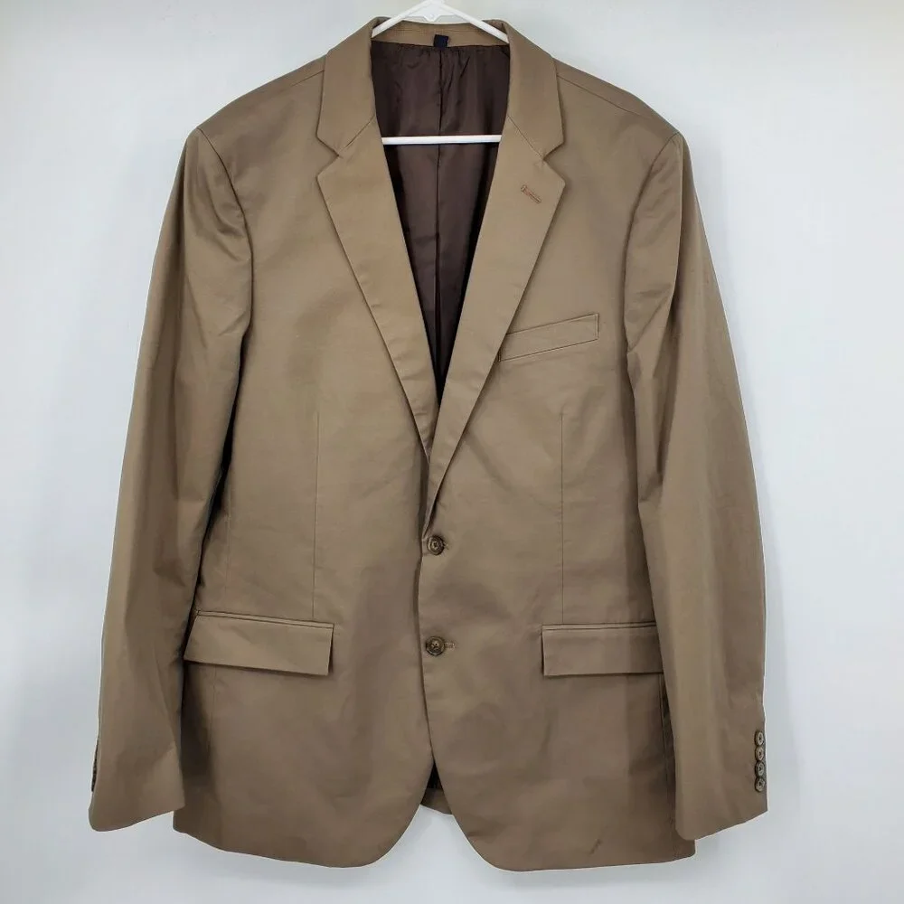 NWT J. Crew Slim Fit Thompson Brown‎ Button Up Blazer Suit Jacket Coat 44 Long